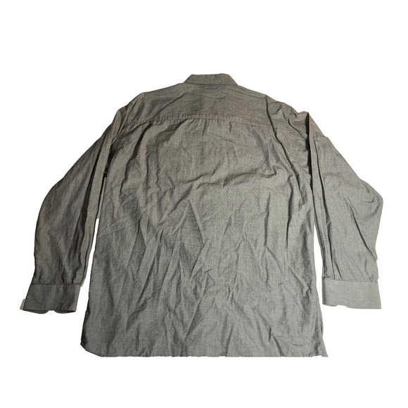 Structure mens gray office business work button down long sleeve shirt - Picture 7 of 7